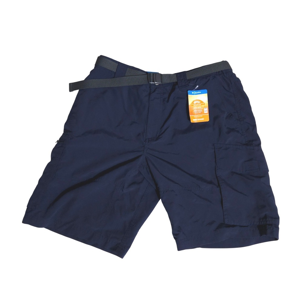 Columbia Mens Navy Blue Cargo Hiking Shorts Omni-Shade UPF 30 Size 34 NWT